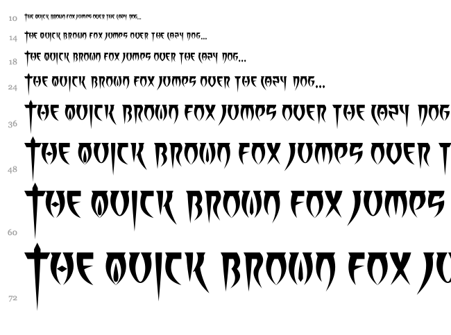 Beast of Rage font waterfall